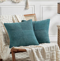 Fancy Homi 2 Packs Teal Decorative Throw Pillow Covers 16x16 Inch for Living Room Couch Bed Sofa, Rustic Farmhouse Boho Home Decor, Soft…