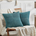 Fancy Homi 2 Packs Teal Samll Decorative Throw Pillow Covers 14x14 Inch with for Couch Bed Sofa, Rustic Farmhouse Boho Home Decor, Soft…