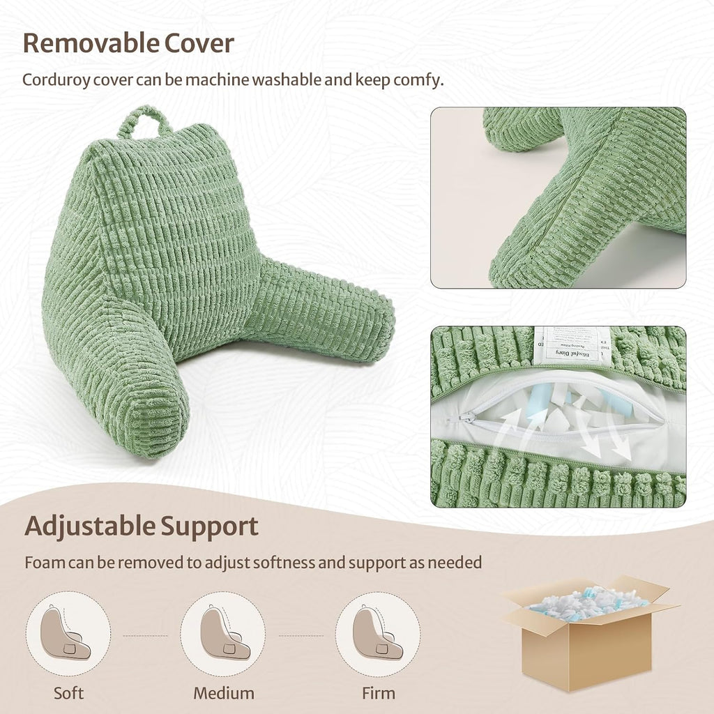 Blissful Diary Reading Pillow, Backrest Pillow with Shredded Memory Foam for Adult & Children, Designed for Bed and Couch Sitting Up…