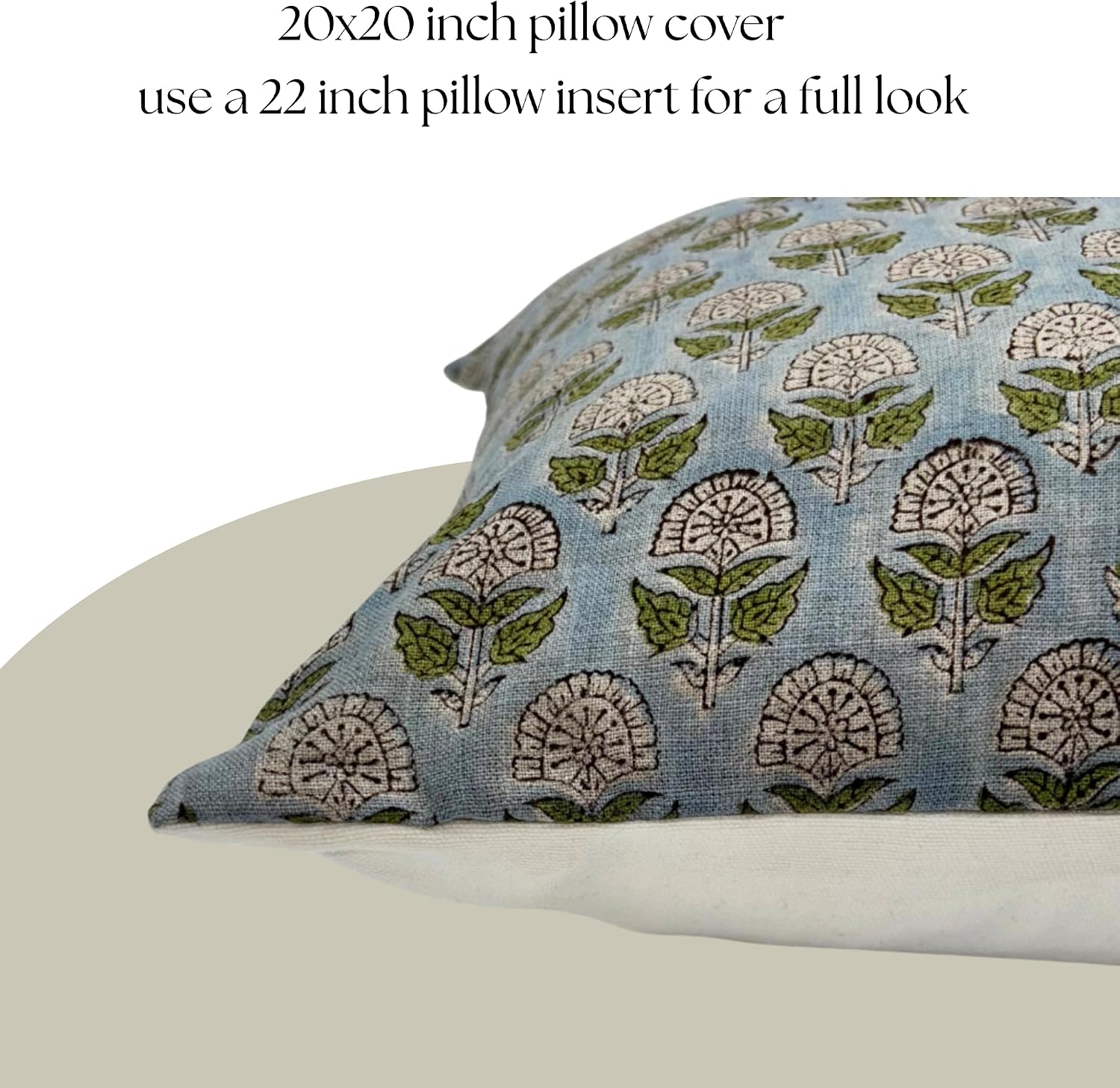 LineandLoop Linen Throw Pillow Covers 20x20 inch Floral Pillows Stripe Spring Decorative Pillow Covers for Living Room, Bedroom 0 Count 2 i…
