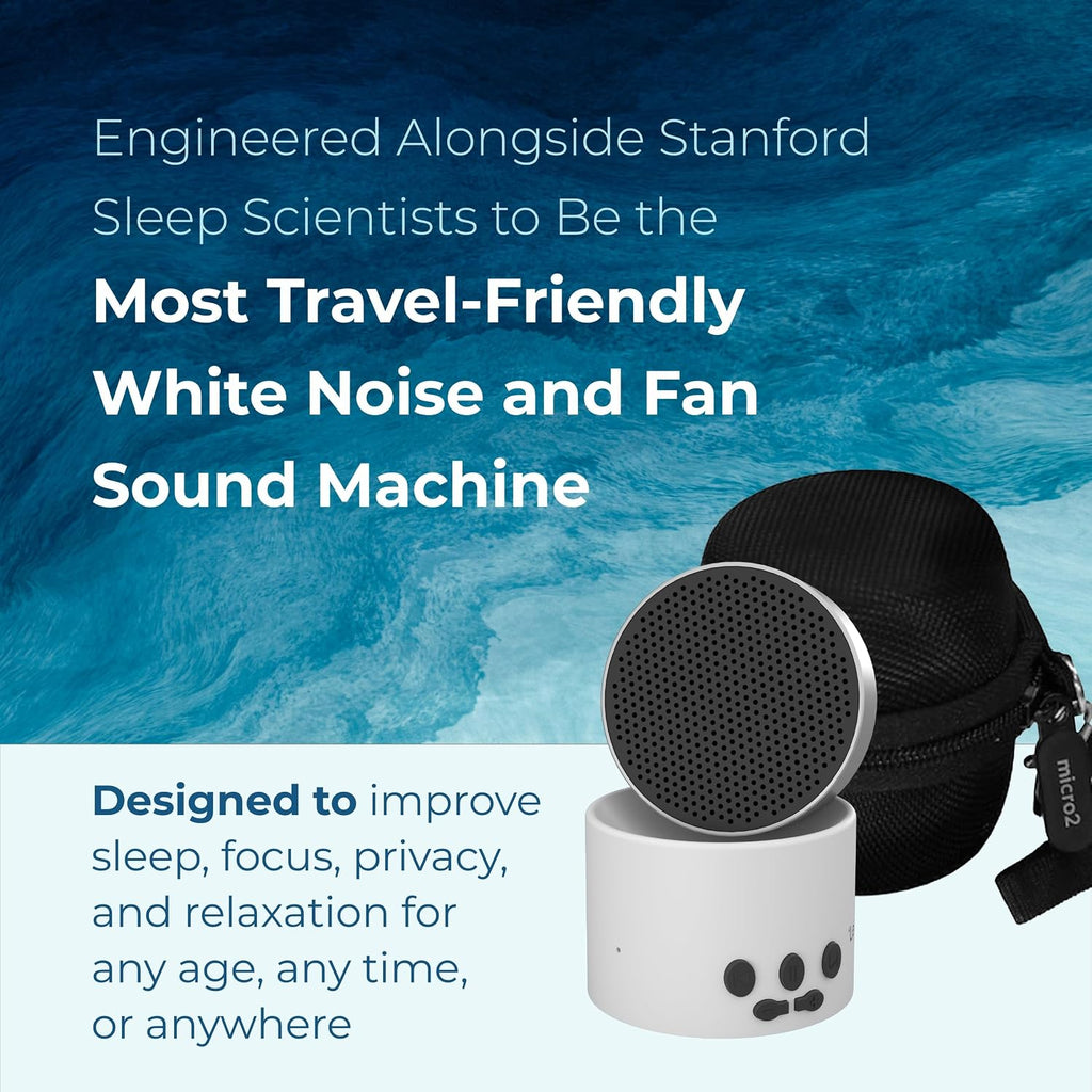 Adaptive Sound Technologies LectroFan Micro2 & Carrying Case for LectroFan Micro2 - Portable Bluetooth Speaker - Compact Sound Machine…