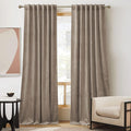 Rybhome RYB HOME Taupe Velvet Curtains for Bedroom Living Room, Thermal Insulated Privacy UV Heat Blocking Luxurious Soft Rod Pocket Back T…