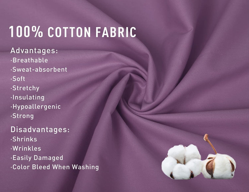 Sunflower Body Pillowcase 100% Cotton Long Pillow Cover/Case Envelope Closure 1 Pack, 20×54 inches Dark Purple, Soft and Breathable