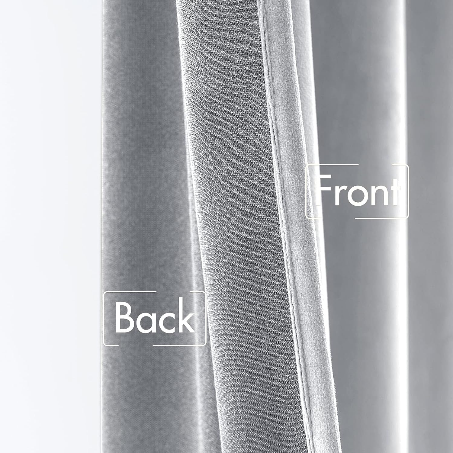 Miulee Greyish White Velvet Curtains 2 Panels Luxury Blackout Curtains for Bedroom Living Room Thermal Insulated Super Soft Window Drapes R…