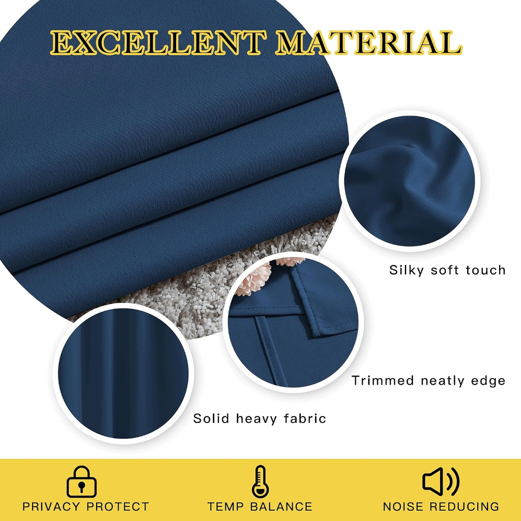 Nicetown Blackout Window Curtains 72 inches Long, Thermal Insulated Grommet Room Darkening Window Treatments for Bedroom/Living Room, Moroc…
