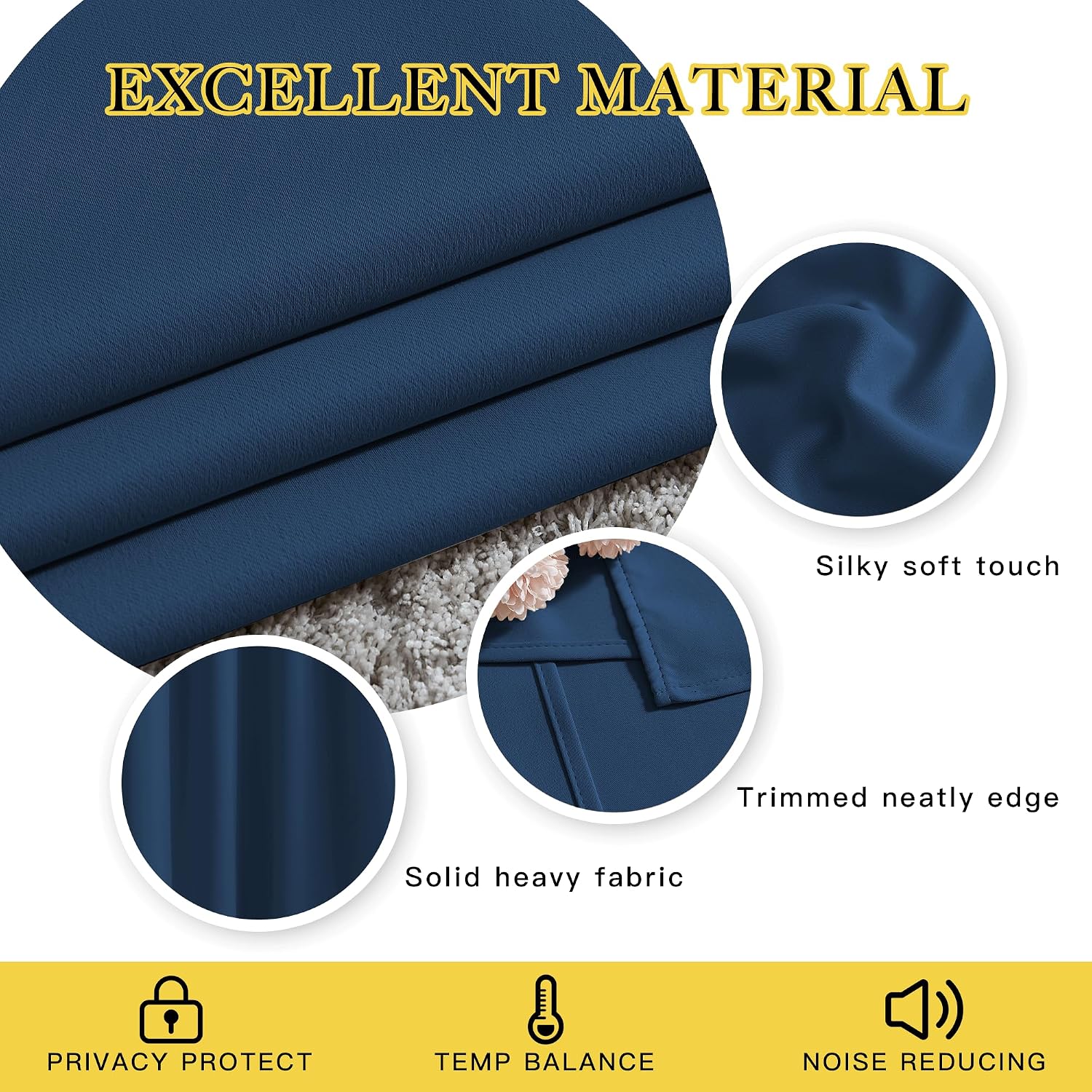 Nicetown Blackout Window Curtains 72 inches Long, Thermal Insulated Grommet Room Darkening Window Treatments for Bedroom/Living Room, Moroc…