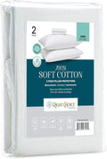 Right Choice Bedding Cotton Pillow Protectors with Zipper. Zip Up Pillowcase King Size 20x36 (Set of 2) Cotton White