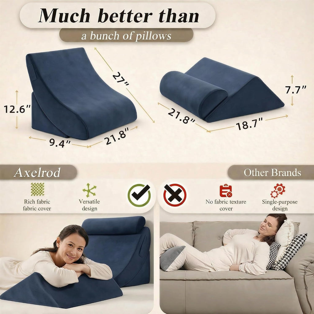 Axelrod 4PCS Orthopedic Bed Wedge Pillow Set, Post Surgery Foam for Back, Neck and Leg Comfortable & Adjustable Pillows- Anti Snoring, Hear…