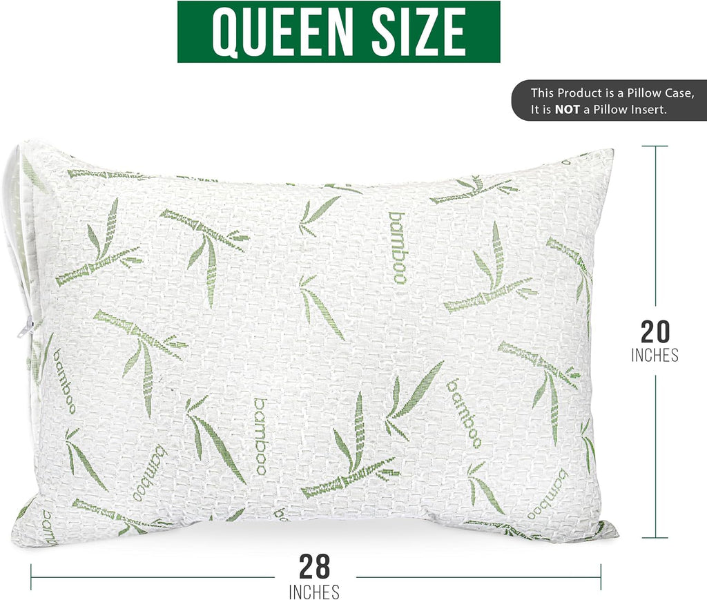 Utopia Bedding Waterproof Pillow Protectors with Zipper Queen Size (2 Pack), Soft and Cooling Bamboo Viscose Pillow Covers, Bed Bug Proof…