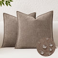 KevinTextile Kevin Textile Waterproof Decorative Pillow Covers Taupe 24x24 Inch Pack of 2 Soft Boucle Textured Euro Pillowcases Elegant Acc…
