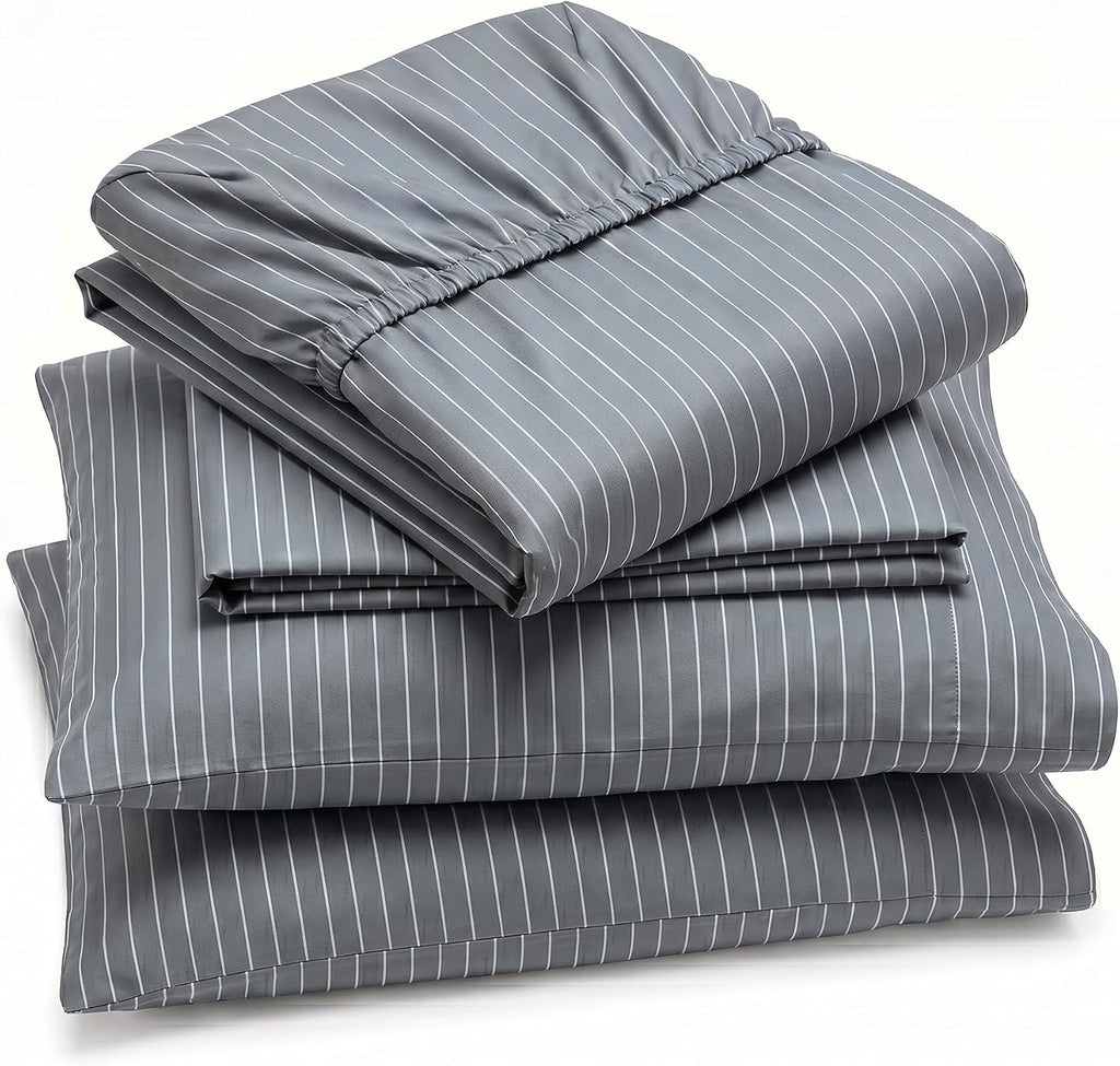 Perupima Peru Pima 415 Thread Count Percal Full Sheet Set - 100% Peruvian Pima Cotton, 4 Piece (Flat, Fitted, 2 Pillowcases) - Cooling, Cri…