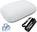 BetterSleepAnywhere! Cooling Camping Pillow, Memory Foam Travel Pillow with Adjustable Buckle Strap & Storage Bag