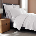 H by Frette Percale H Bed Bundle (California King) - Luxury All-White Bedding Bundle/Includes Pillowcases, Top Sheet, Fitted Sheet, Duvet…