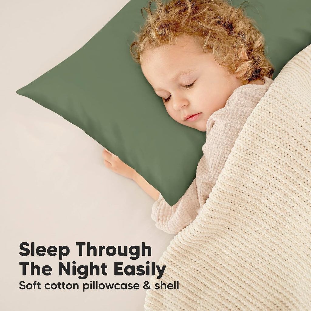 KeaBabies Toddler Pillow with Pillowcase, Jumbo 14X20 - Soft Organic Cotton Toddler Pillows for Sleeping - Machine Washable - Perfect for…