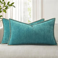 decorUhome Summer Chenille Soft Cozy Throw Pillow Covers 12x20 Set of 2, Modern Farmhouse Boho Velvet Decorative Pillow Cases with Stitched…