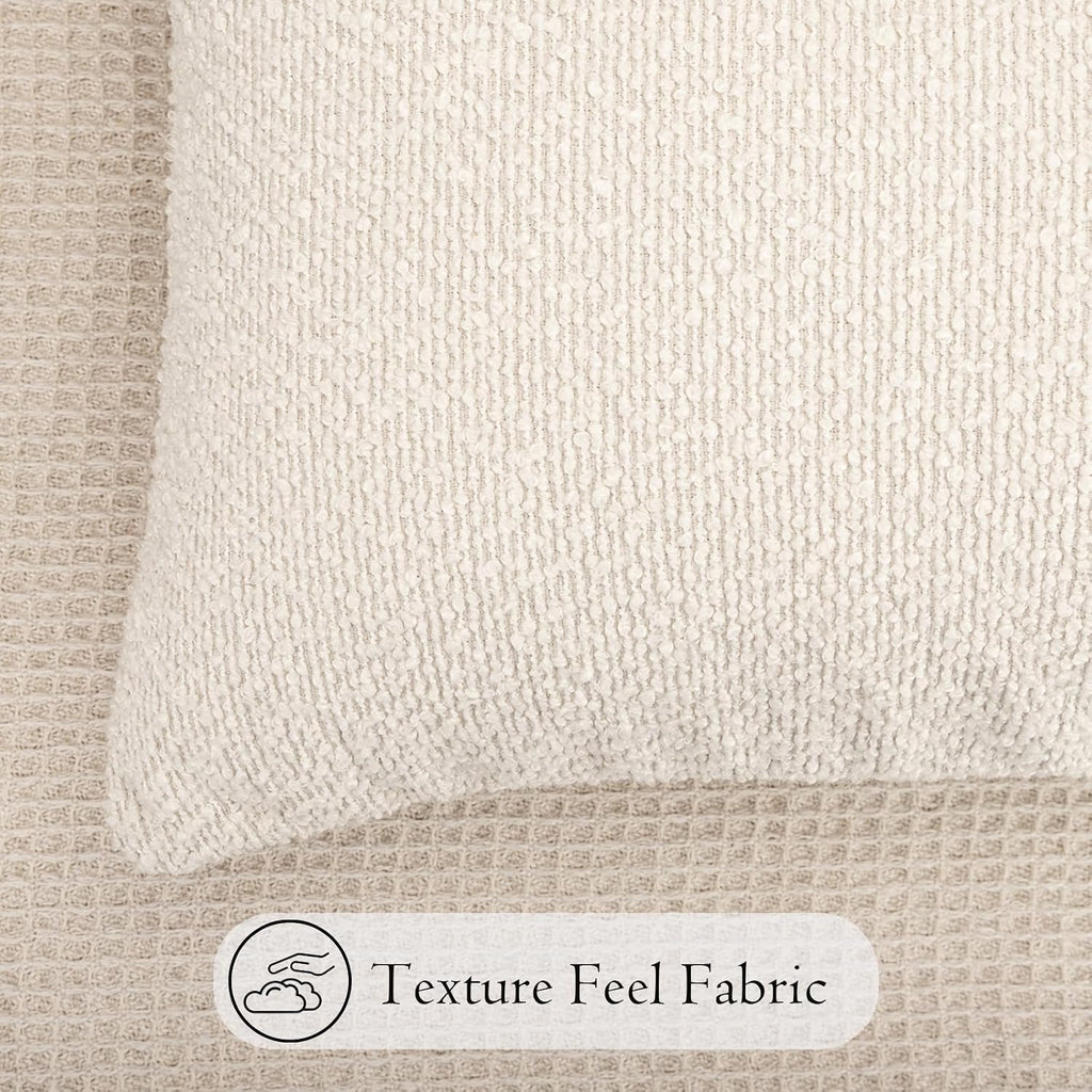 JoraLion 20x54 inch Neutral Boucle Body Pillow Cover, Cream White Long Pillow Cover Cozy Soft Cushion Case for Couch Sofa Bed Living Room…