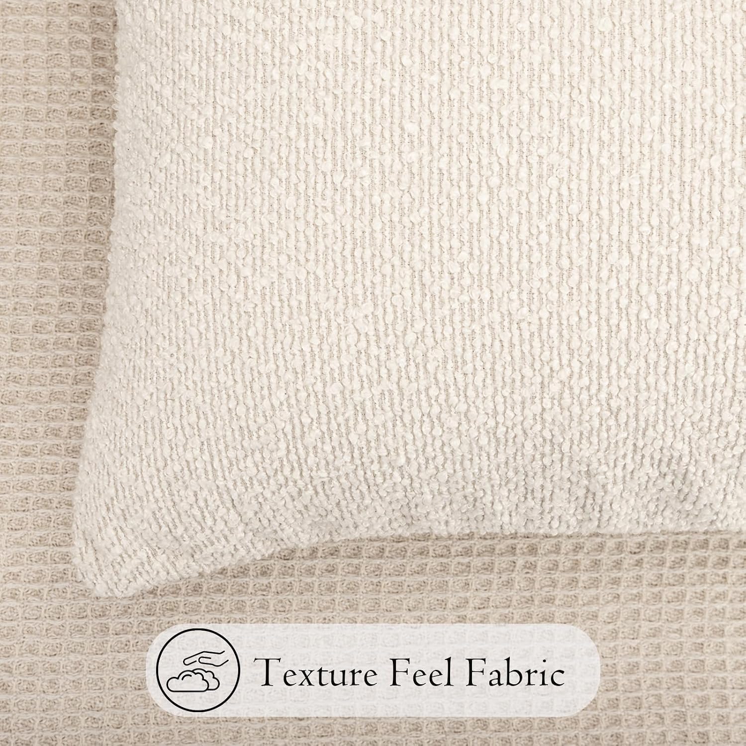 JoraLion 20x54 inch Neutral Boucle Body Pillow Cover, Cream White Long Pillow Cover Cozy Soft Cushion Case for Couch Sofa Bed Living Room…