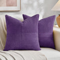 Fancy Homi 2 Packs Purple Decorative Throw Pillow Covers 22x22 Inch for Living Room Couch Bed, Farmhouse Boho Home Decor, Soft Corss…