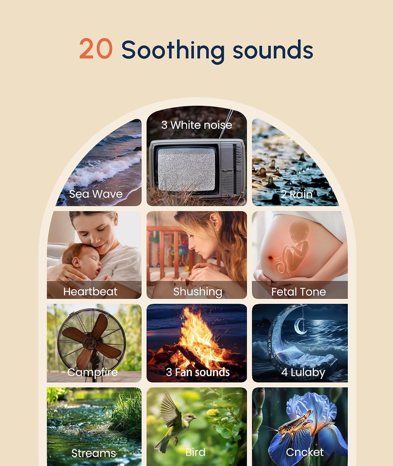 Mini Portable Sounds Machine with 20 Sounds White Noise, Sleeping Sounds Machine 15/30/60min Timer for Travel, Lunch Break, Baby Lullaby…