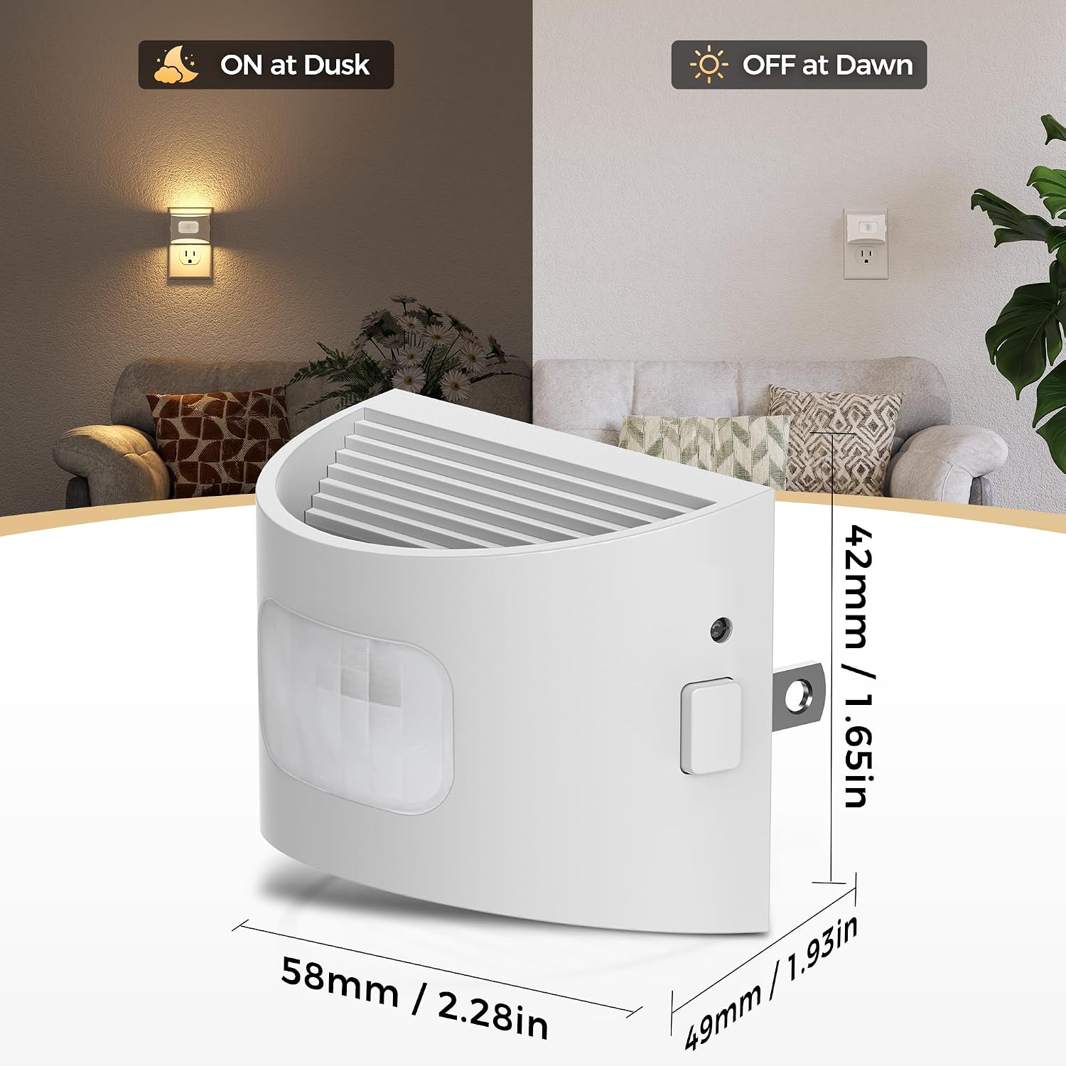 DORESshop LED Night Light[2 Pack], Night Lights Plug into Wall, 3 Color Temperatures Plug in Night Light with Motion Sensor, Dusk to Dawn S…