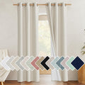 NICETOWN Natural Full Blackout Boho-Chic Linen Curtains 90 inch Long 2 Panels Set for Cafe Window, 34 inch Wide, Thick Linen Blend…