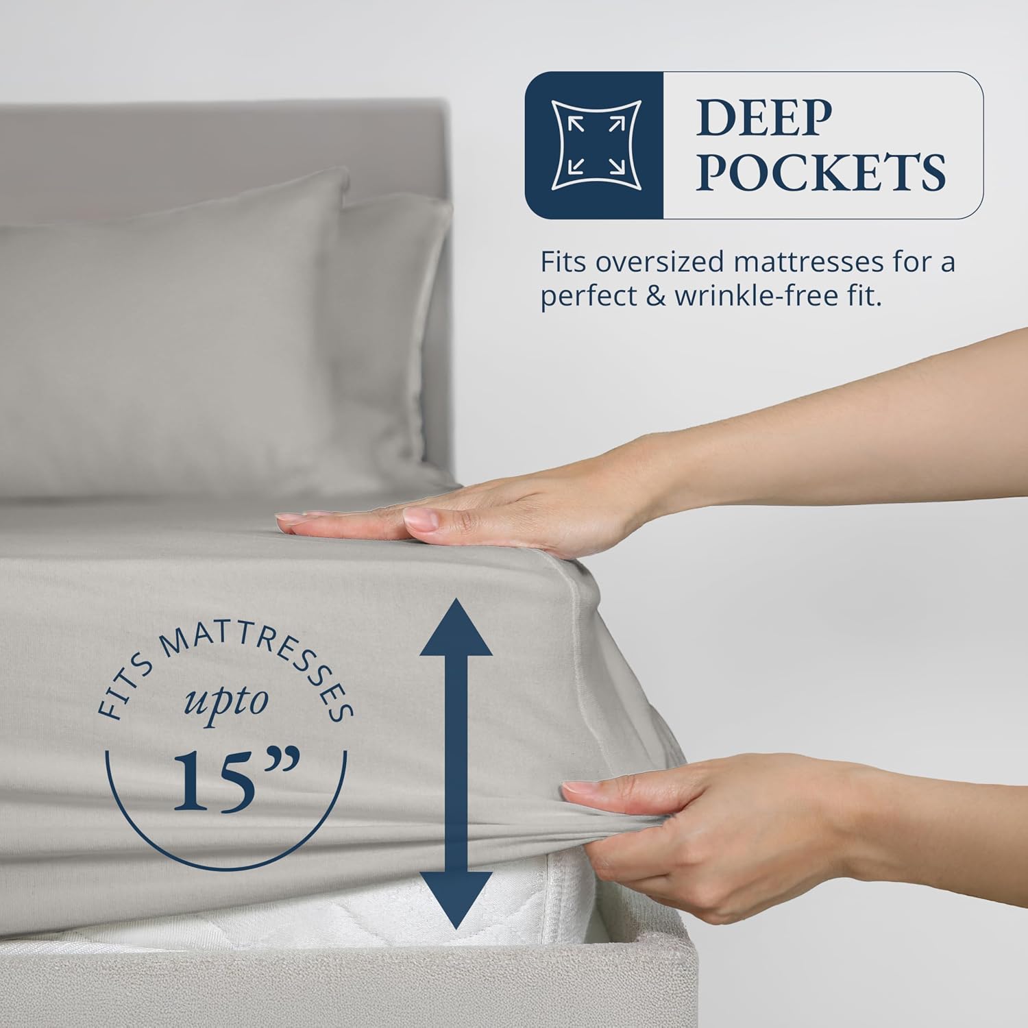 LANE LINEN Twin XL Fitted Sheet, 100% Organic Cotton 2-Piece Set (1 Fitted Sheet, 1 Pillowcase), Percale Weave, Bottom Sheet, Soft…