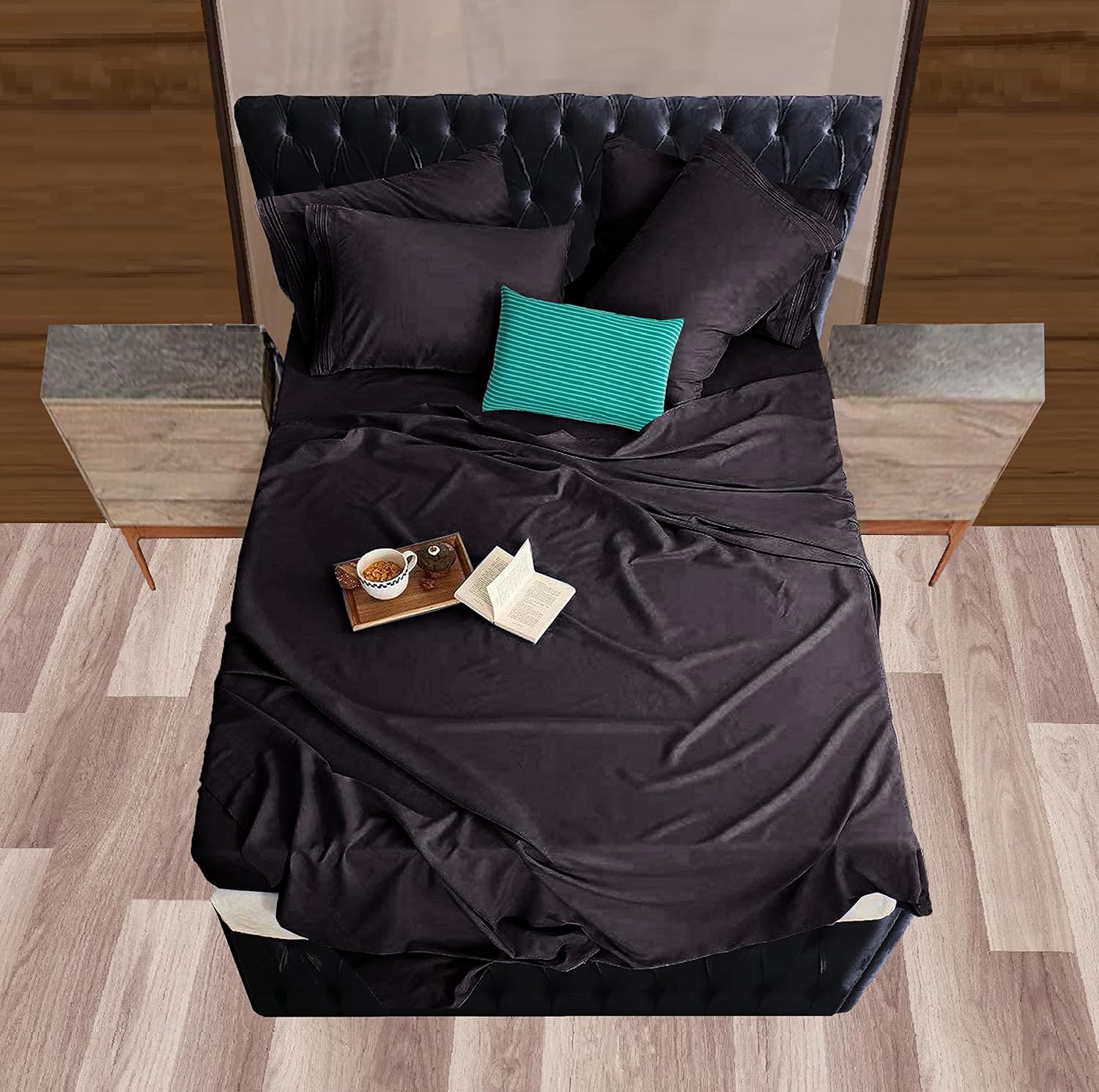 MocassiLuxuryBedding Mocassi King Sheet Set - Luxury Hotel 1800 Premier Bedding Sheets & Pillowcases - Ultra Soft Breathable & Cooling Bed…