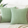 Softalker Throw Pillow Covers 18x18, Set of 2 Decorative Soft Corduroy Striped Boho Pillow Covers, Outdoor Cushion Pillow Cases for Spring,…