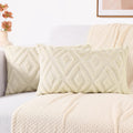 decorUhome Summer Couch Throw Pillow Covers 12x20 Set of 2, Decorative Soft Plush Faux Fur Wool Lumbar Accent Pillow Covers for Modern Farm…