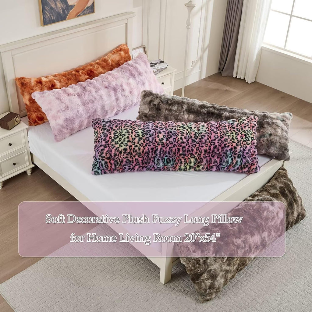 Animebody Luxury Shaggy Faux Fur Body Pillow, Fluffy Bed Pillow with Zipper Closure, Soft Decorative Plush Full Long Pillows, Fuzzy Hug Pillow…