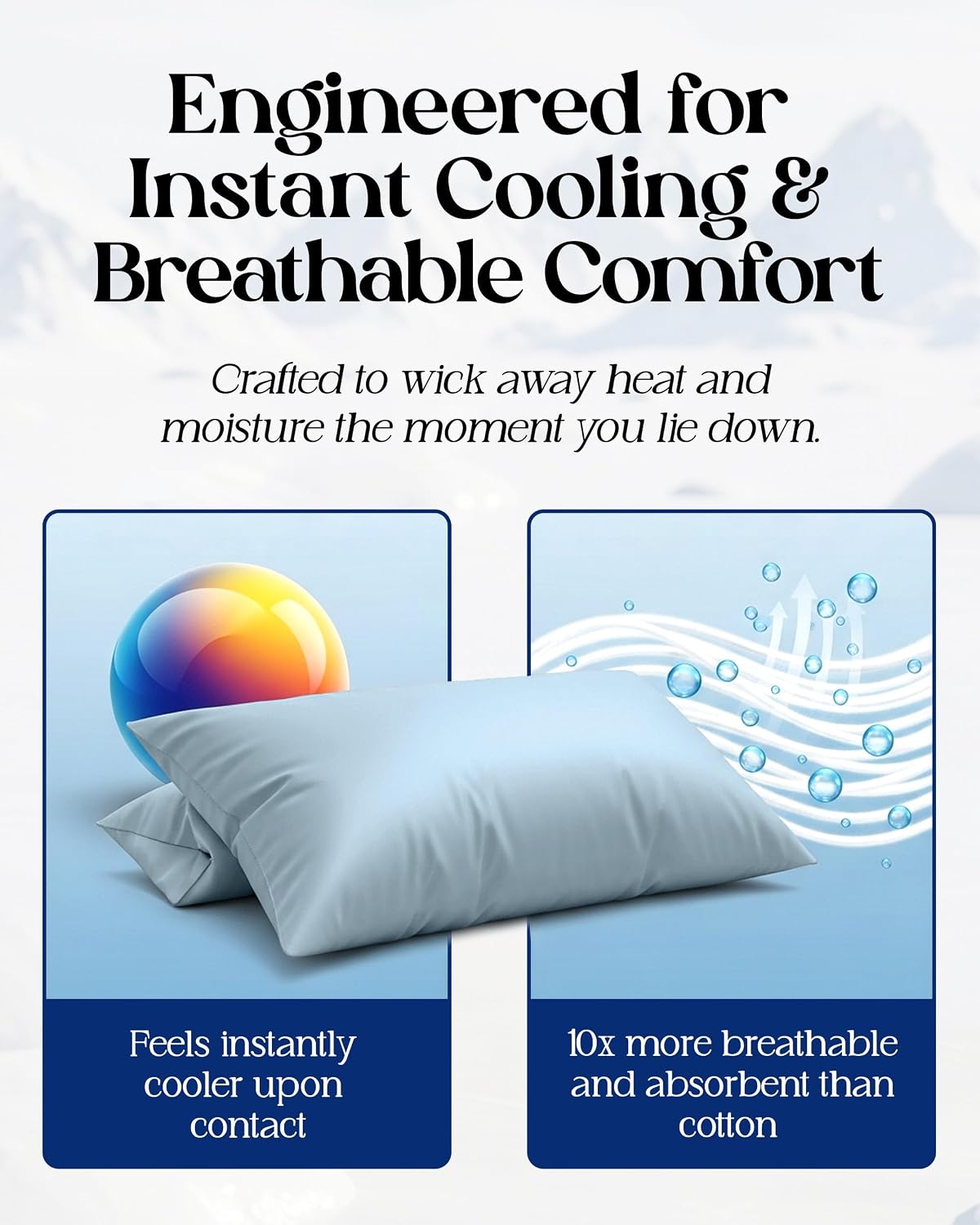 SLEEPHORIA Cooling Pillow Cases - BreezeWeave Queen Size Set of 2 Pillowcases for Hot Sleepers & Cool, Deep Rest - Cloud Soft, Silky…