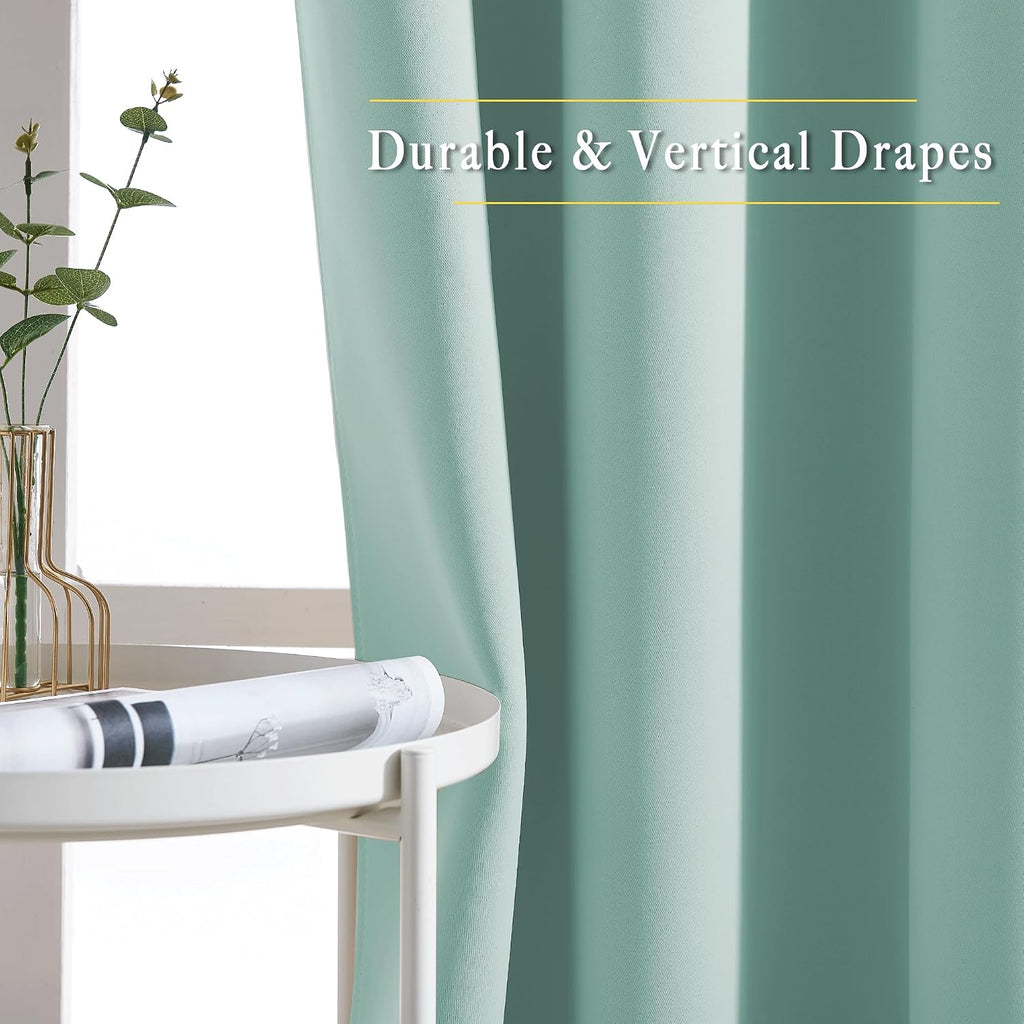 Nicetown Aqua Blue Room Darkening Curtain Panels - Window Treatment Thermal Insulated Grommet Room Darkening Curtains/Panels/Drapes for Bed…