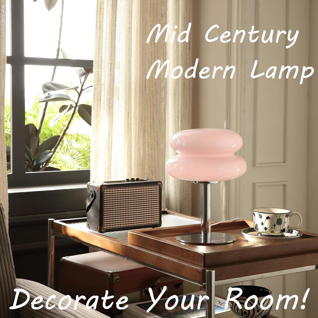 Glivpny Mushroom Lamp Table Lamp for Night Stands, Mid Century Modern Desk Lamps for Bedroom, Vintage Dimmable Bedside Small Cute Lamps…