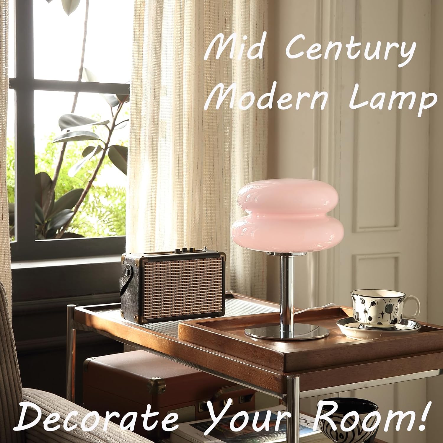 Glivpny Mushroom Lamp Table Lamp for Night Stands, Mid Century Modern Desk Lamps for Bedroom, Vintage Dimmable Bedside Small Cute Lamps…