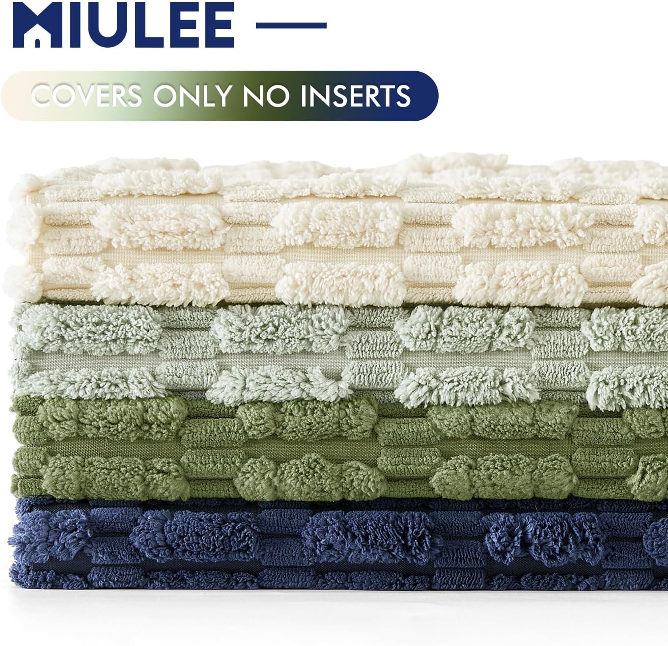 MIULEE Soft Corduroy Spring Throw Pillow Covers Set of 4 Green Blue 18x18 Inch Modern Farmhouse Boho Decorative Accent Cushion Covers for…