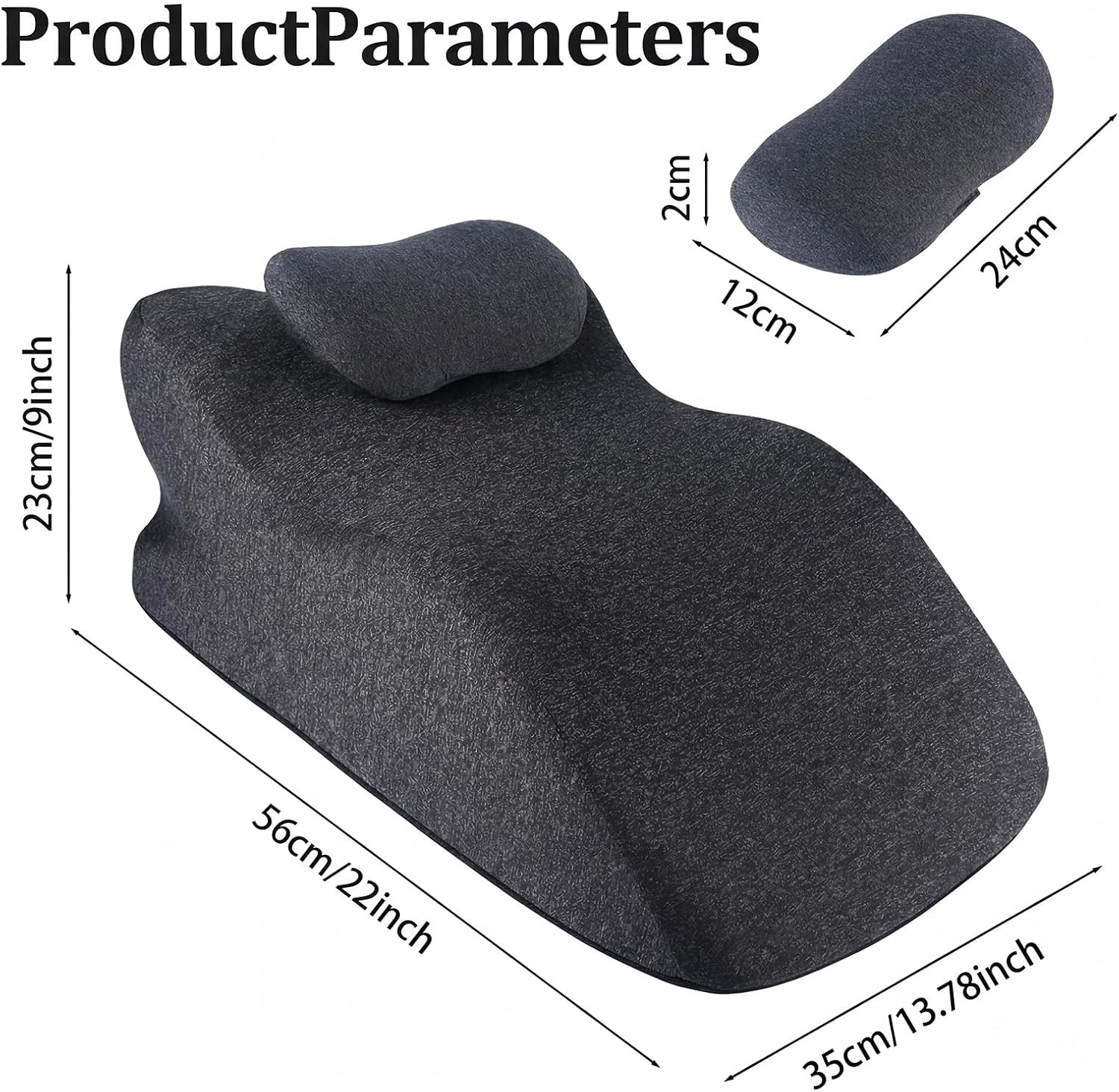 Ergonomic Contoured Support Pillow, 27°Angle Wedge Memory Foam Pillow, Multi-Functional Neck Back Waist Pillow for Bed Sleeping &…