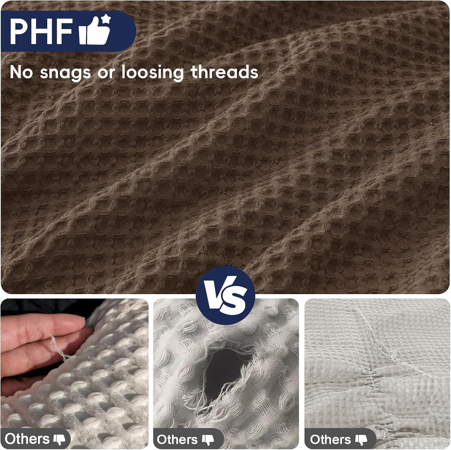 Phf Ultra Soft Waffle Weave Euro Shams Pillow Covers, No Filling, 2 Pack 26" x 26" Bed Cushion Covers, Breathable & Skin-Friendly Bed Pillo…