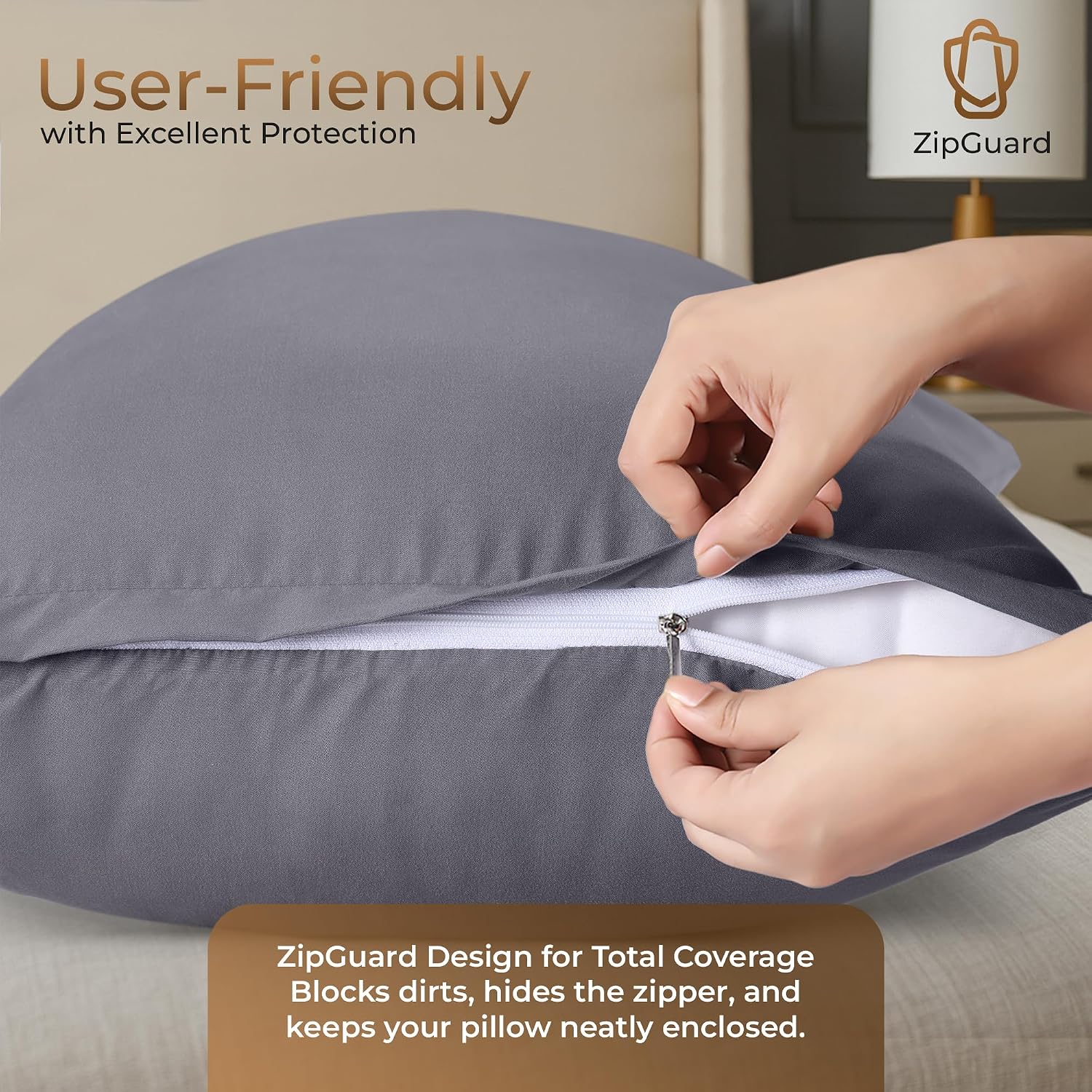 Utopiabedding Utopia Bedding 4 Pack Pillow Protectors with Zipper Queen Size, Soft Brushed Microfiber Fabric Pillow Cases, Shrinkage and Fa…