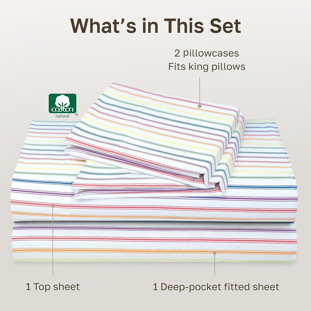 CaliforniaDesignDen California Design Den Soft King Size 100% Cotton Sheet Sets, 400 TC Good Housekeeping Award Winner, Smooth Sateen Finis…