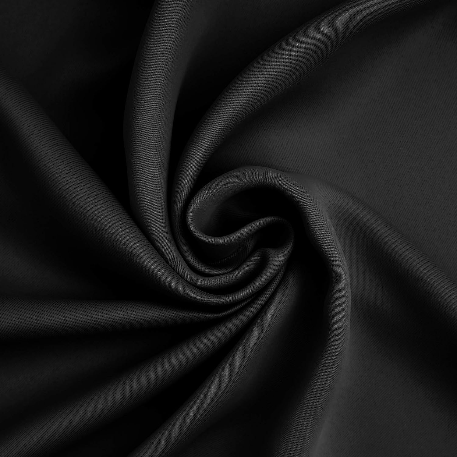 Sun Zero Nordic 2-pack Theater Grade Extreme 100% Blackout Grommet Curtain Panel Pair, 52" x 96", Black