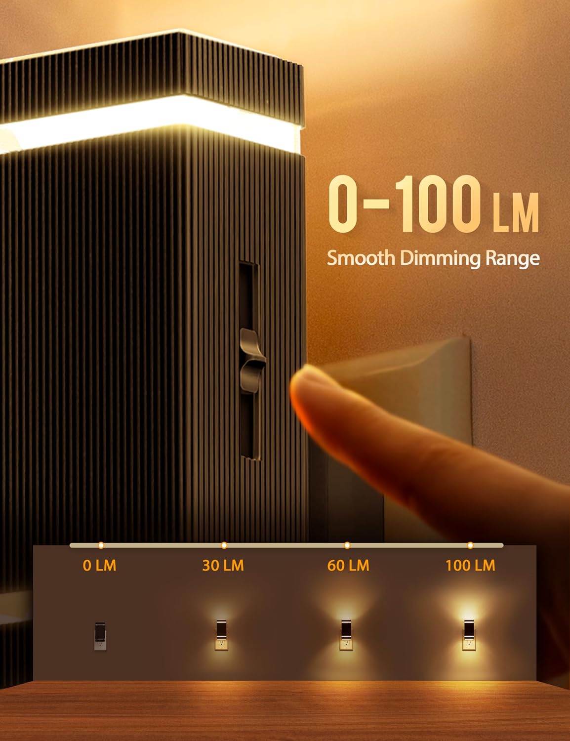 DORESshop Dimmable LED Night Light Plug in [4 Pack], Night Lights Plug into Wall with Dusk-to-Dawn Sensor, 0-100lm Bright Nightlights with…
