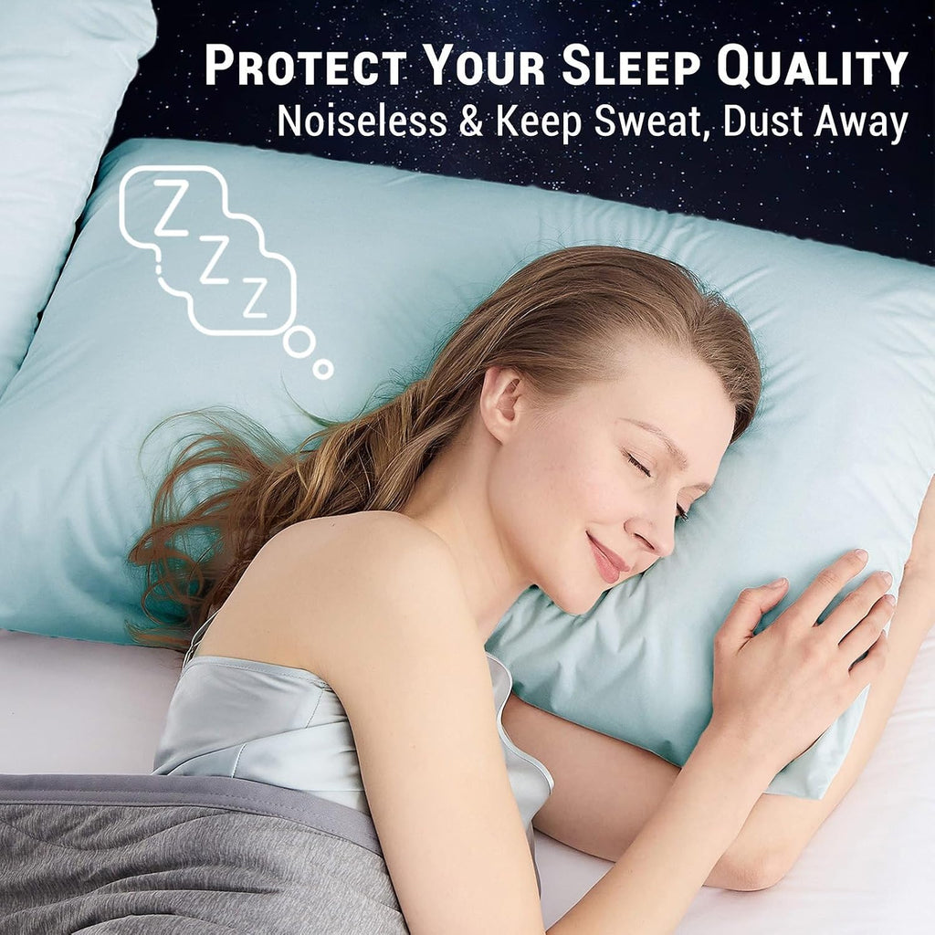 Gogreen Bamboo Rayon Waterproof Pillow Protector, Breathable Pillow Cover, Cooling Pillow Case Protector with Zipper, Super Soft Pillow Cas…