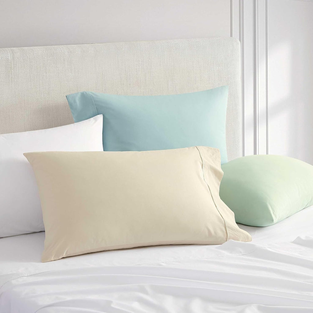 MarthaStewart Martha Stewart - Twin Size Sheets Set, Crisp & Tailored Cooling Sheets w/a Naturally Smooth Cotton Percale Lightweight Feel -…