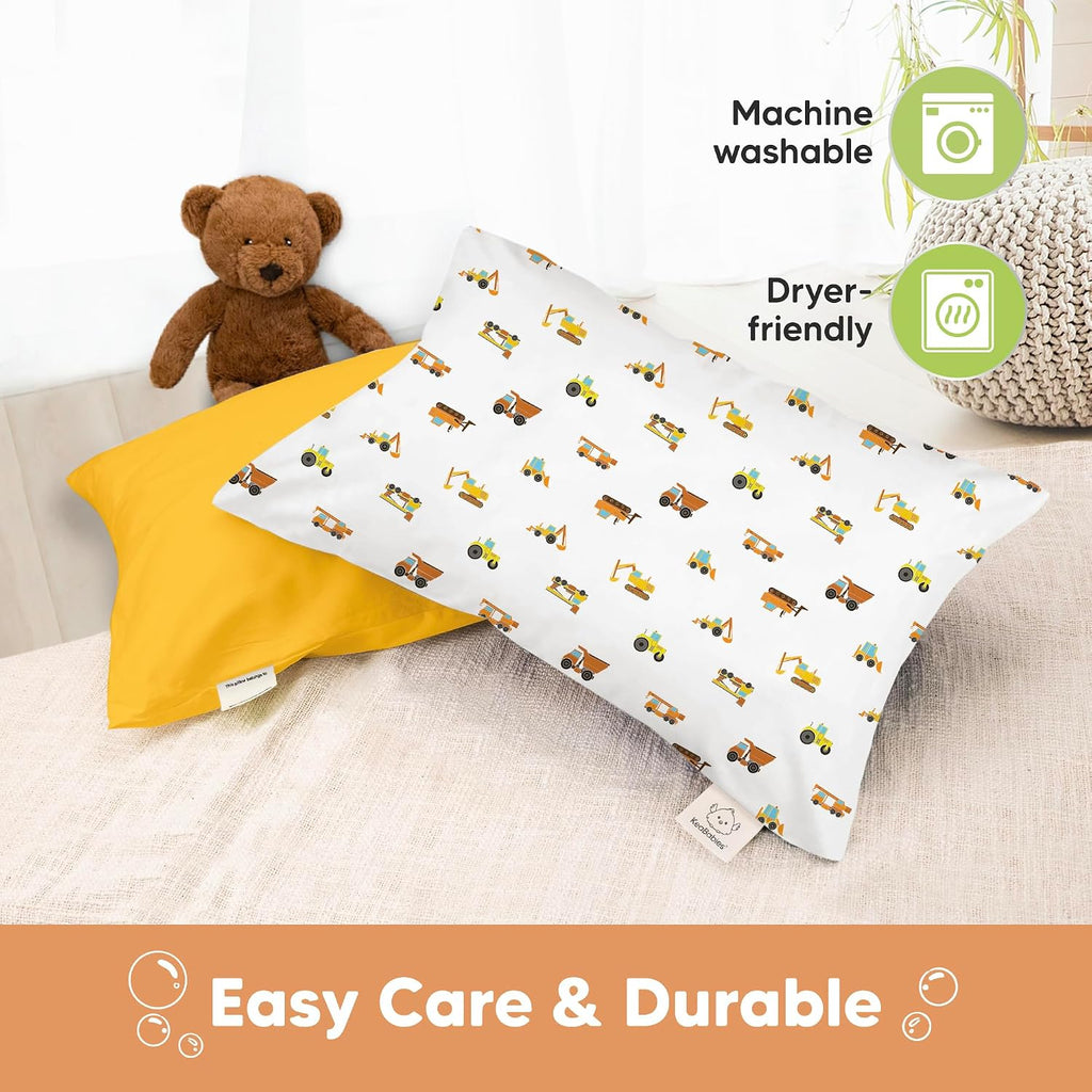 KeaBabies 13 x 18 Toddler Pillowcase, 2-Pack Waterproof - Soft Waterproof Toddler Pillow Protector Cover for Kids, Boys, Girls, Machine…