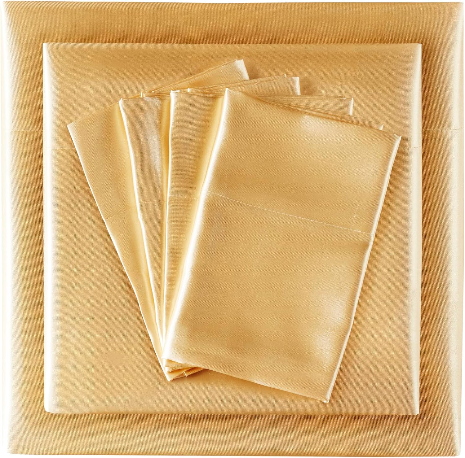 Madisonpark Madison Park Essentials Satin Sheet Set Luxury and Silky with Natural Sheen, Elastic 14" Pocket fits up to 16" Mattress, All Ar…