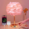 Smart Touch Control Bedside Table Feather Lamp Night Light with USB Charging for Girl, Baby, Alexa Voice Compatible, 9W 800LM Dimmable…