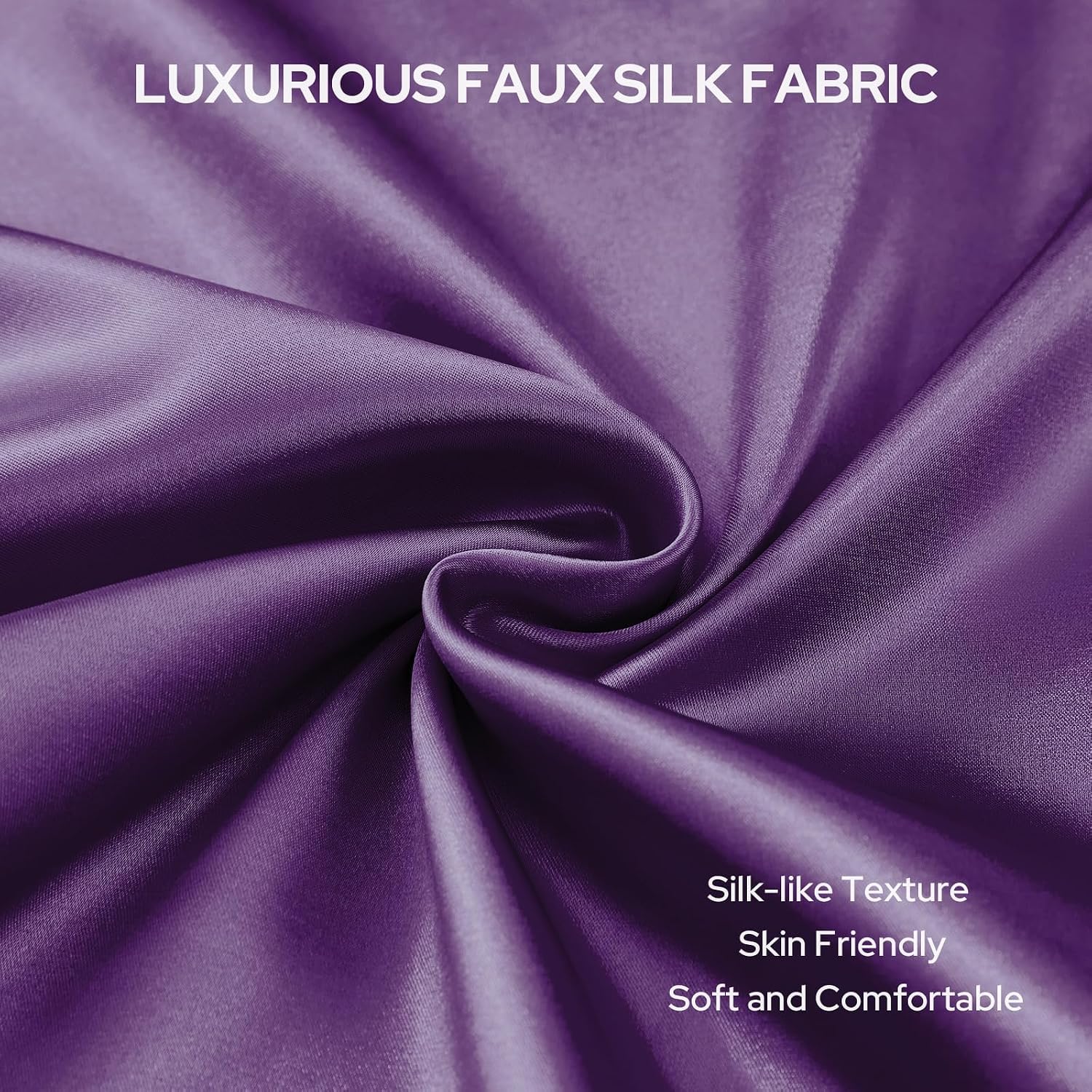 Homeideas Purple Decorative Throw Pillow Covers 18x18 Set of 2, Glossy Faux Silk Pillow Covers for Couch Sofa Bed Decor Luxury Summer Euro…