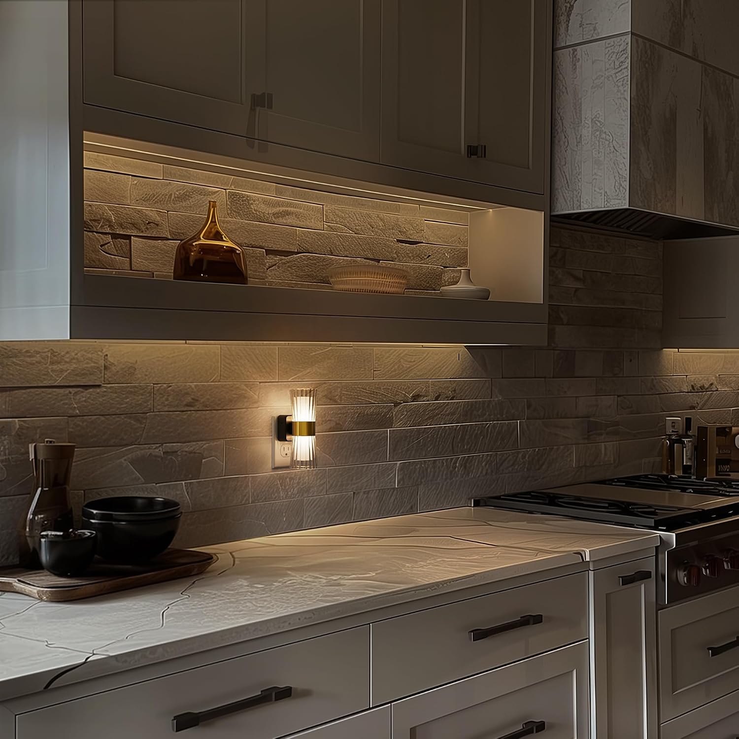 Briignite Night Light Plug into Wall, 2 Pack, 320° Rotation Night Light with Dusk to Dawn Light Sensor, Soft White 3000K, 0-100LM…