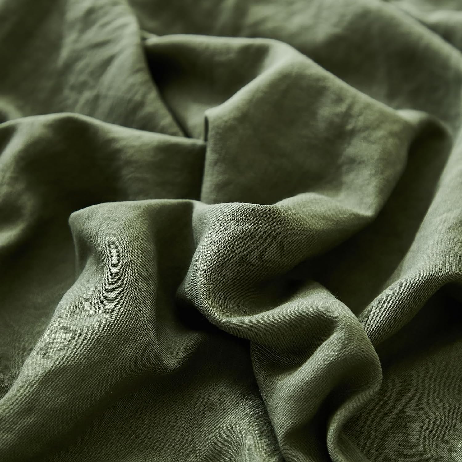 Merryword Shabby Chic Olive Green Ruffled Fringe Set of 2 Pillowcases - King (20''x36'') Green