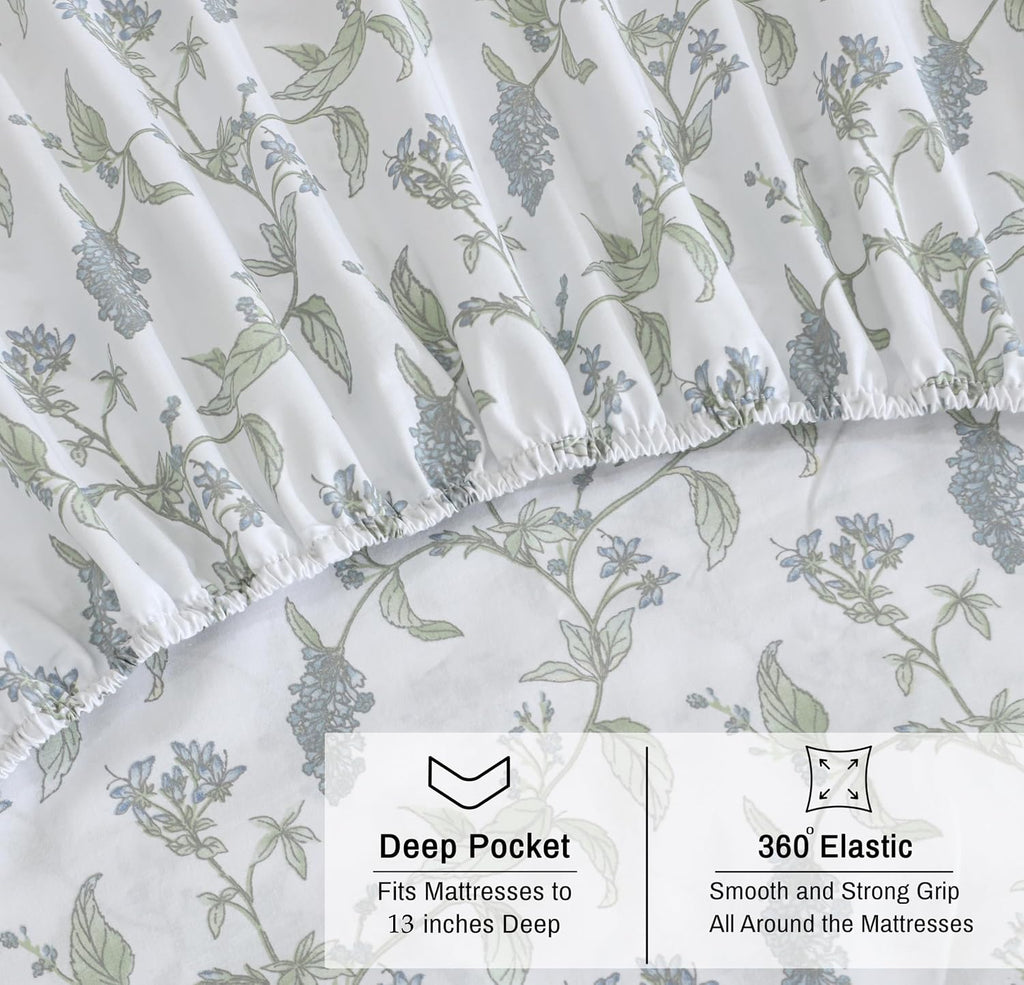 Ruvanti 100% Cotton Organic Percale Sheets Twin XL Size – Crisp Cooling Bed Sheets for Hot Sleepers, Deep Pocket 15”, Soft Peach Finish, Br…